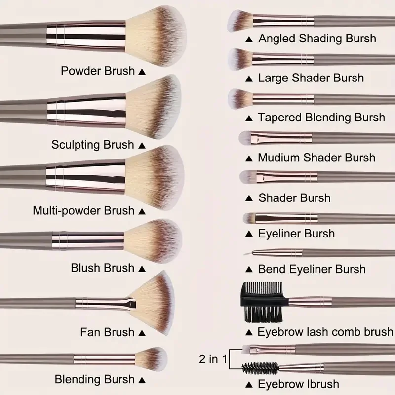 Premium Premium Makeup Brushes Set Soft Fluffy Beauty Cosm - 2