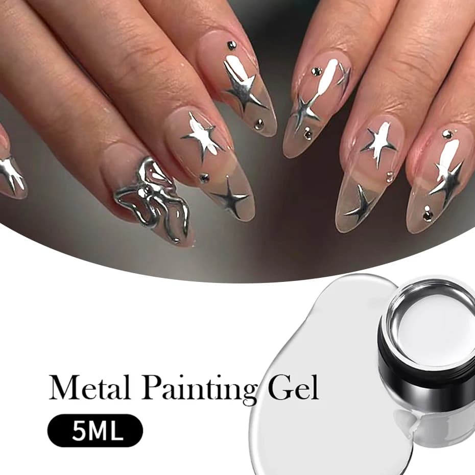 Metallic Metallic Painting Gel Chrome Gold Silver Rose Gold - 3