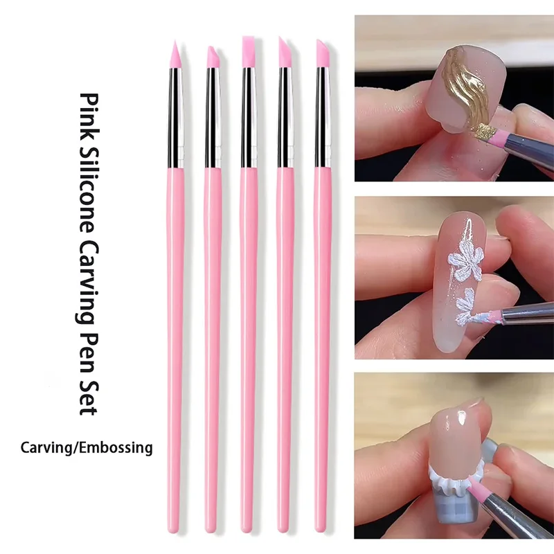 /set Silicone Nail Brush UV Gel Polish Tip 3D Imag - 3
