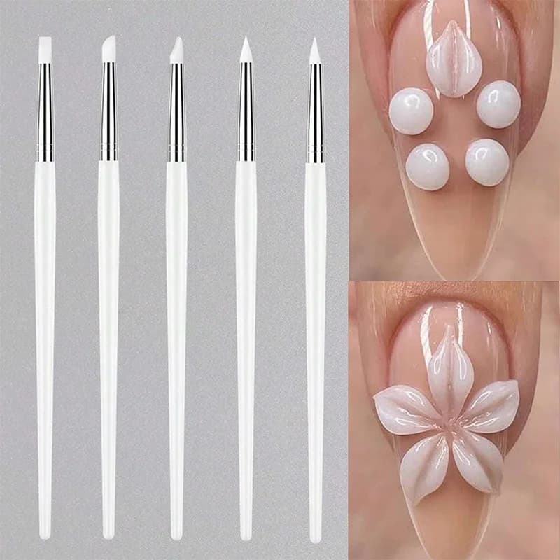 /set Silicone Nail Brush UV Gel Polish Tip 3D Imag - 2