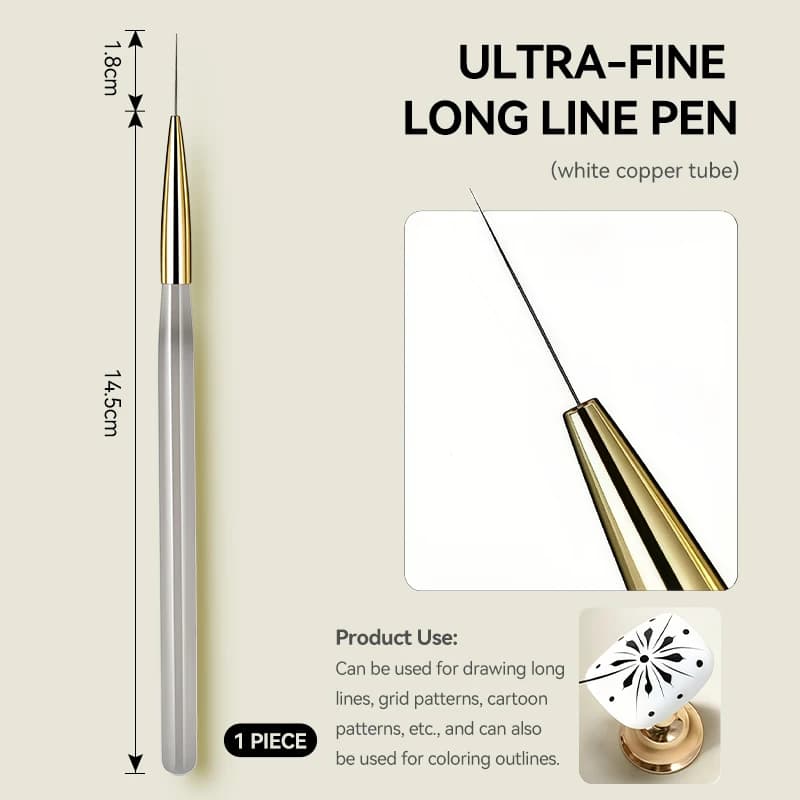 Professional Professional Nail Art Brush Tip Painting Drawing C - teinte sélectionnée