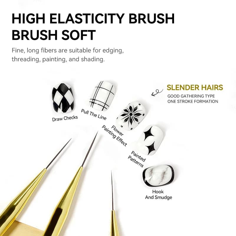 Professional Professional Nail Art Brush Tip Painting Drawing C - 5