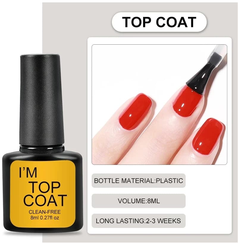 /Set Top Coat And Base Coat Clear Gel Nail Polish  - 4