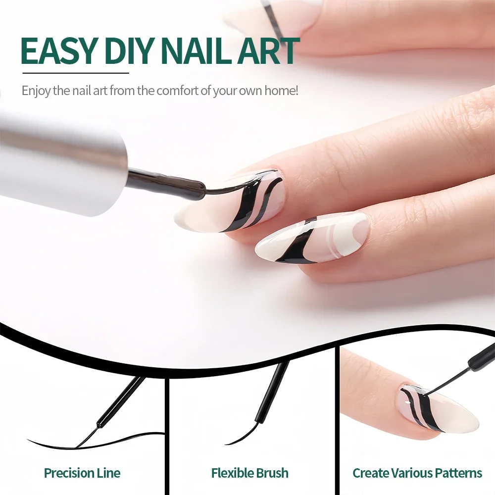 NAILPOP NAILPOP Gel Nail Polish Liner 8ML 5 Colors Nail Ar - 4