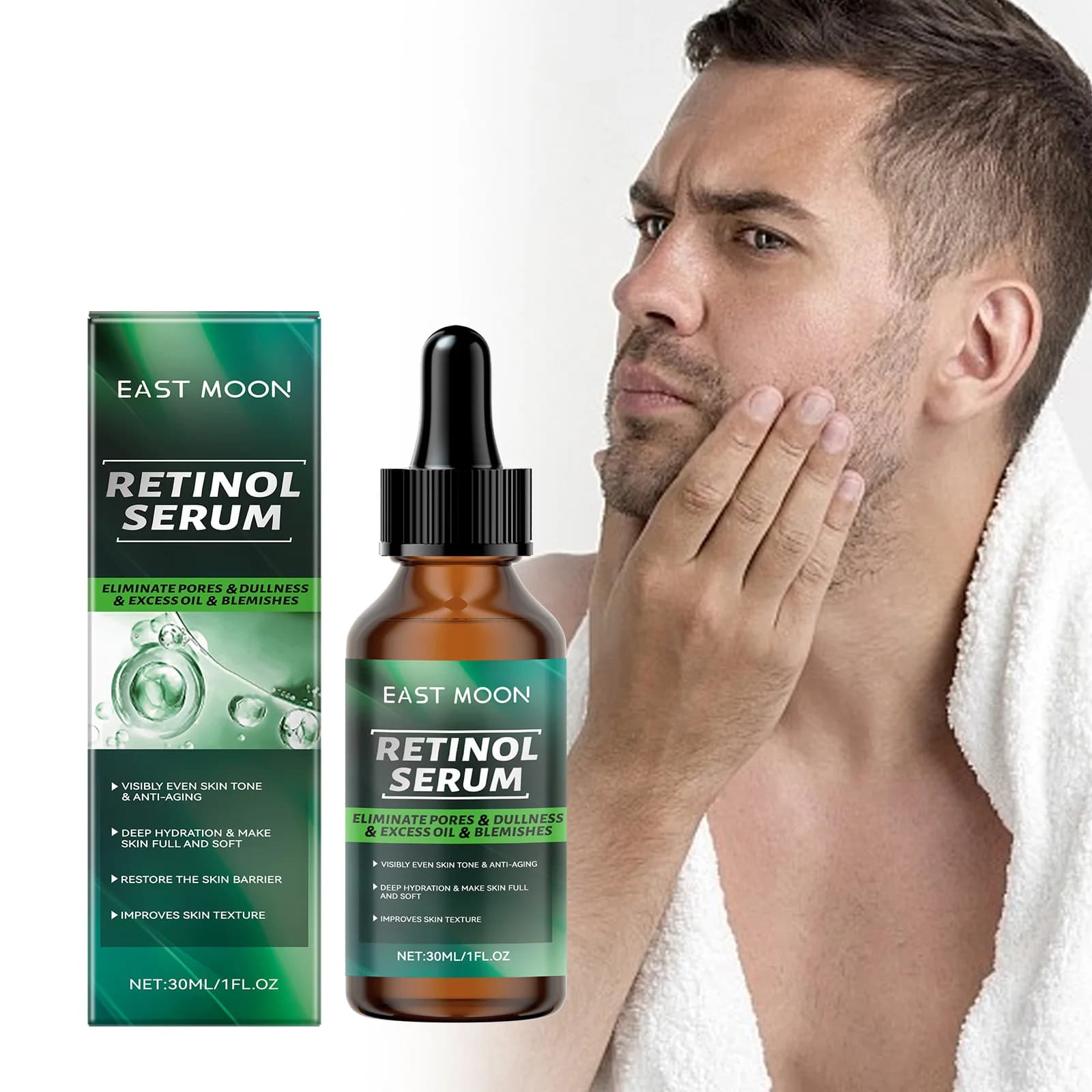 Men's Retinol Serum Hydrating Anti-Aging Oil Contr - 1