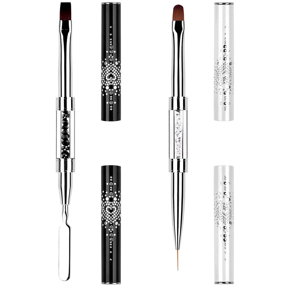 Dual-Ended Hard Nail Art Brush Builder Gel Rhinest - 2