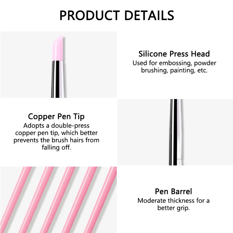 /set Silicone Nail Brush UV Gel Polish Tip 3D Imag - 5