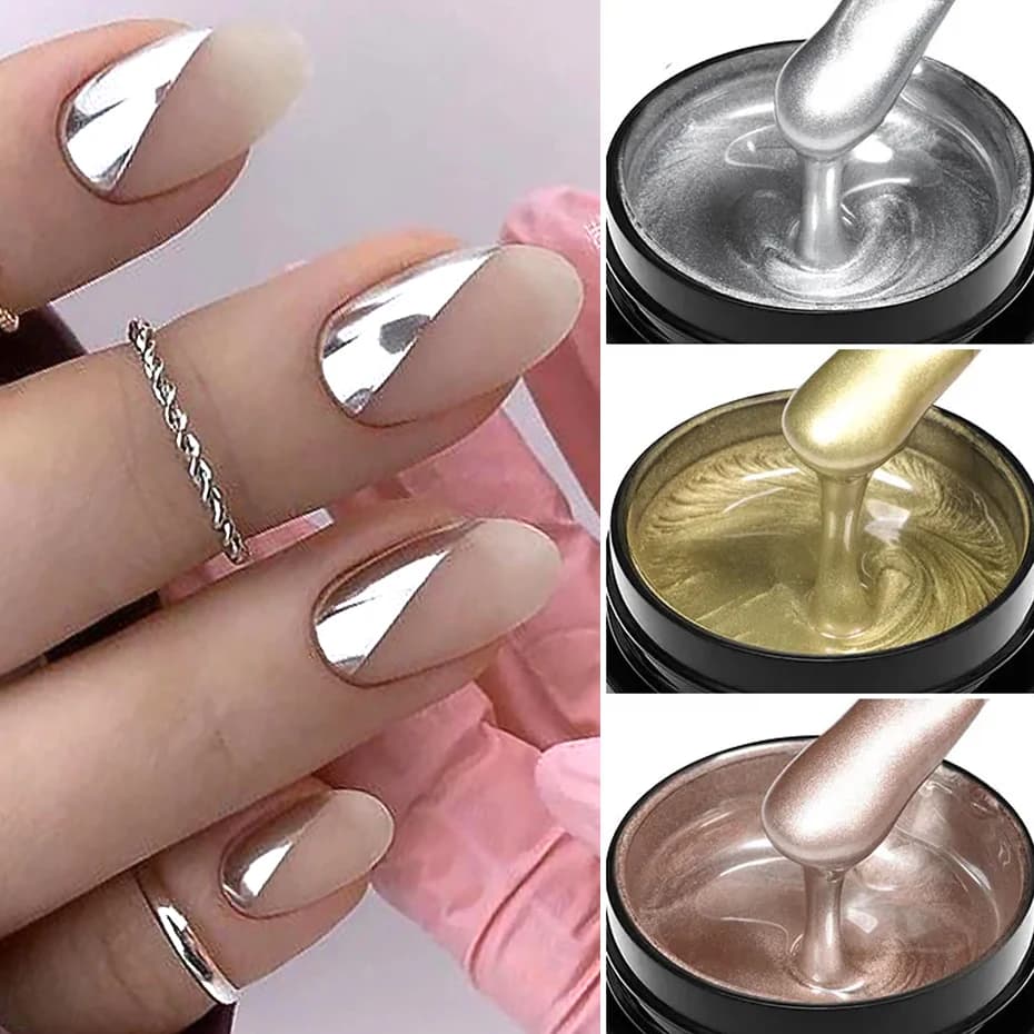 Metallic Metallic Painting Gel Chrome Gold Silver Rose Gold - 4