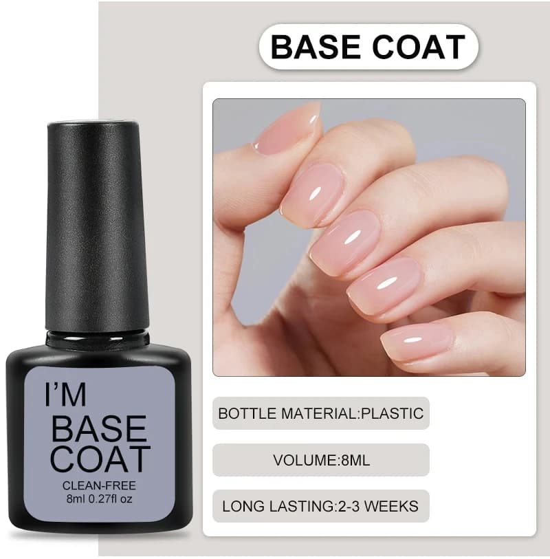 /Set Top Coat And Base Coat Clear Gel Nail Polish  - 3
