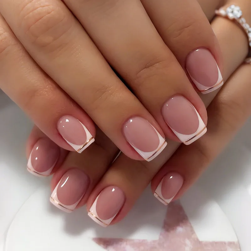 Minimalist Minimalist Short Square False Nail Solid White Col - 3