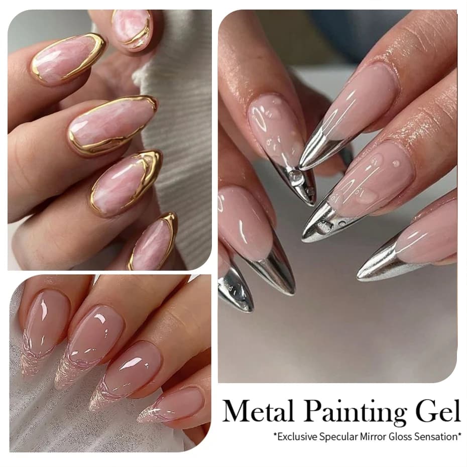Metallic Metallic Painting Gel Chrome Gold Silver Rose Gold - 5