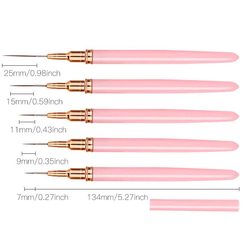 Nail Nail Art Liner Brush Set UV Gel Nail Brushes Kits - teinte sélectionnée